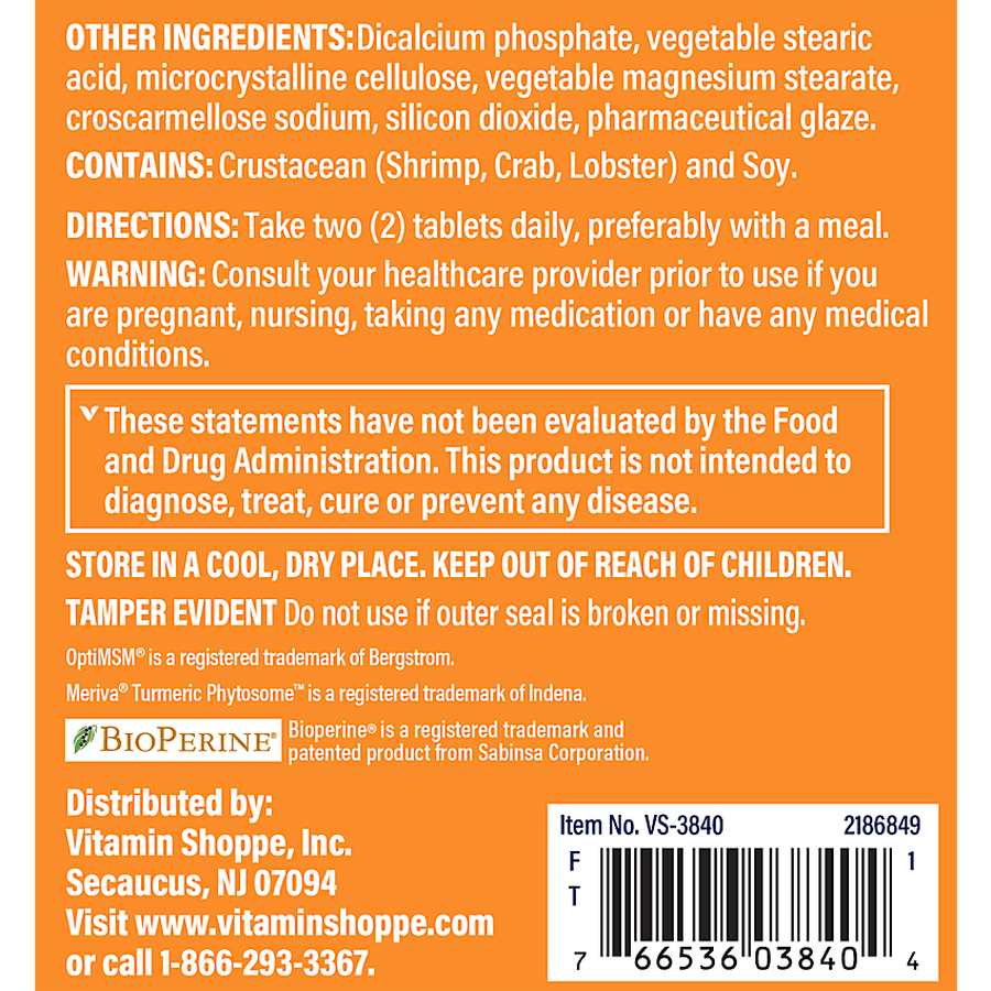 Vitamin Shoppe Ultimate Gold Joint Care, Tablets, 180 ct.